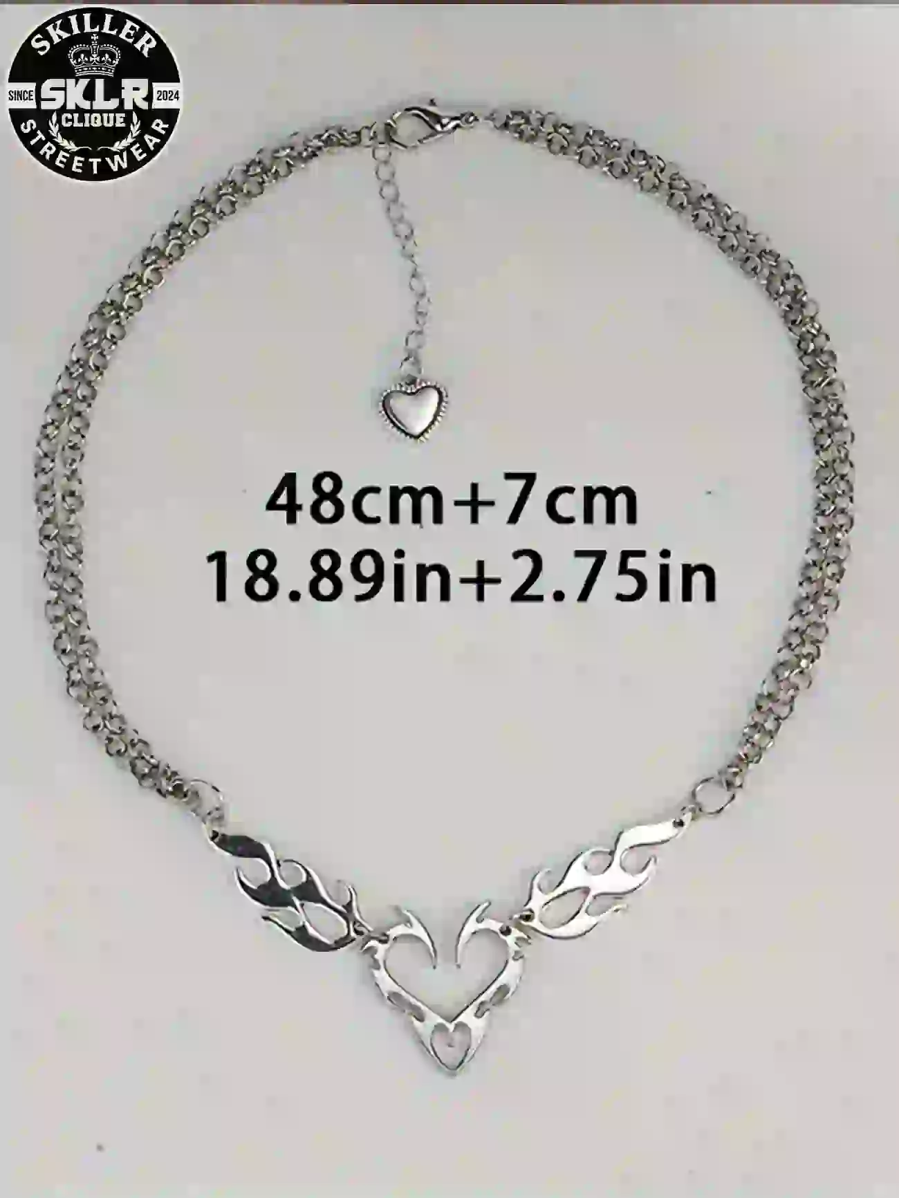 Flame Heart Pendant size